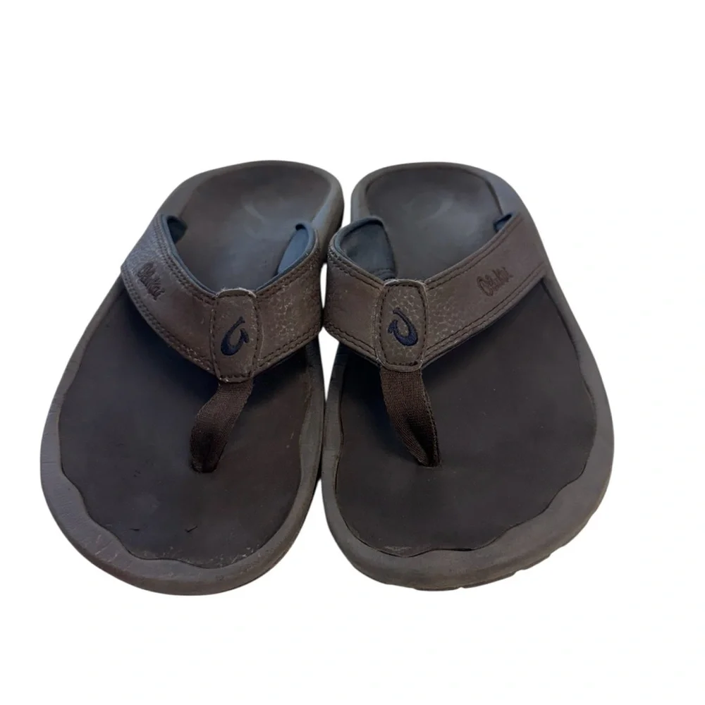 OluKai Brown Sandals Casual Flip-Flops Men’s Size 8